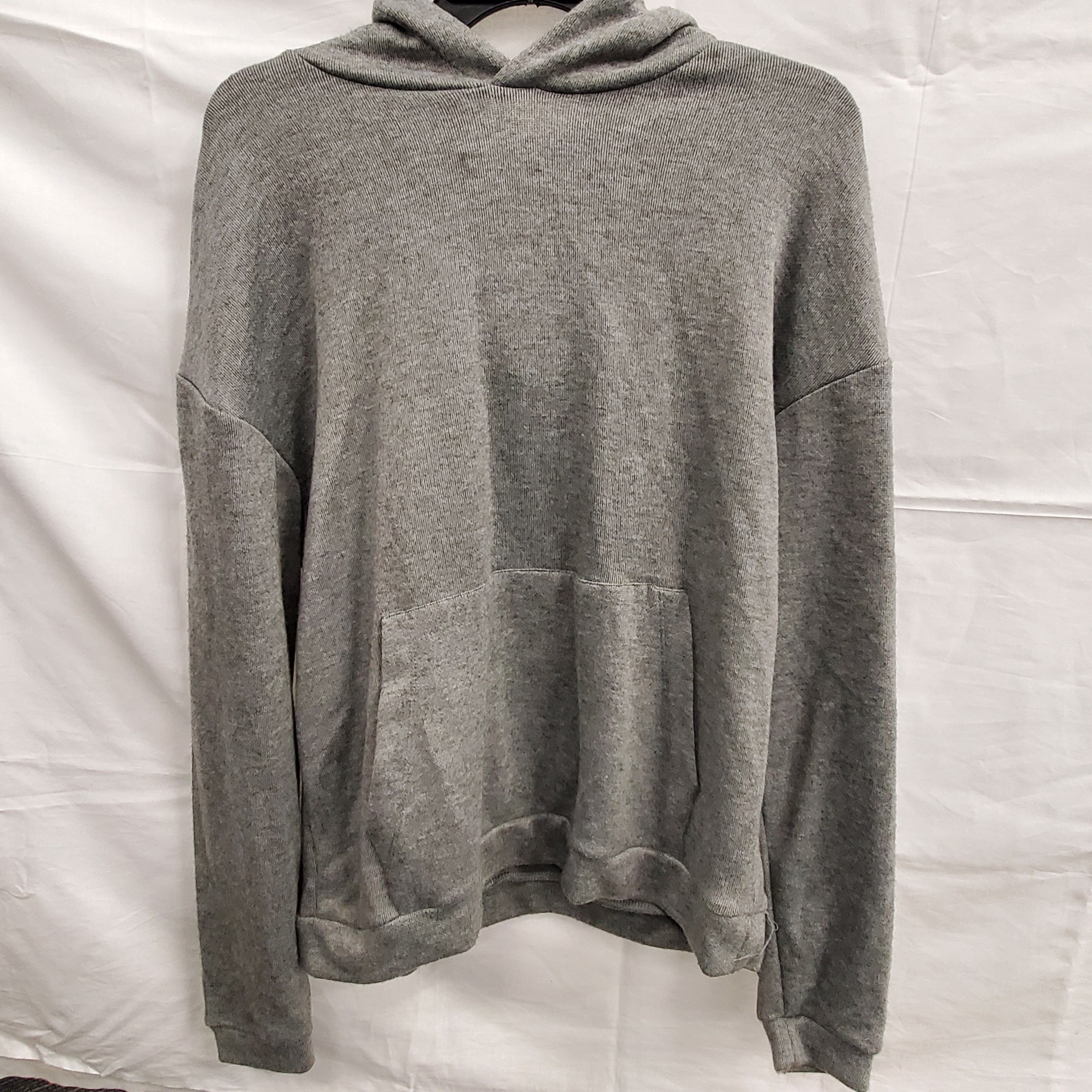 ZARA LIGHT GREY HOODED SWEATSHIRT WITH ZIP - Peekaboo