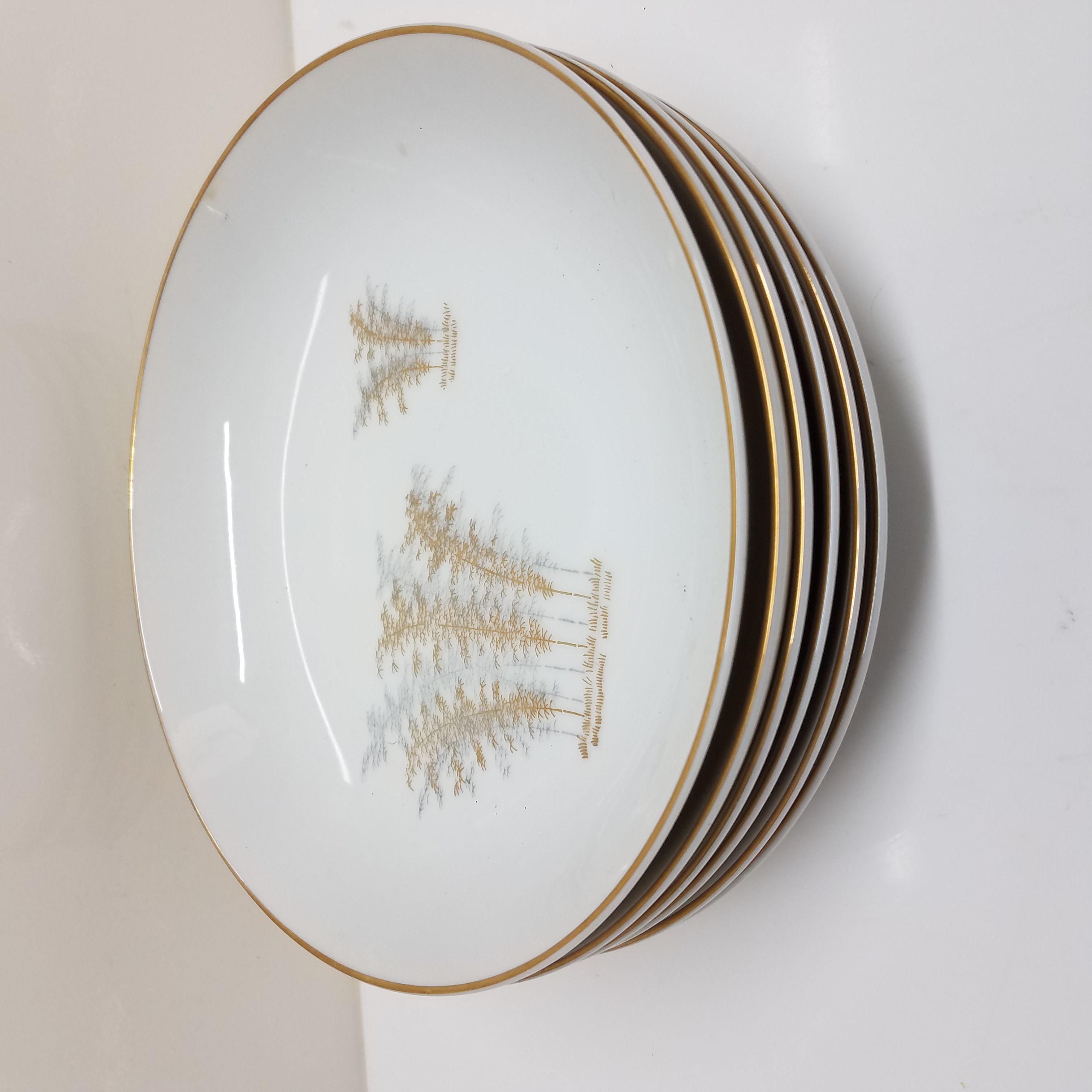 Buy The Set Of 6 Fukagawa Arita 901 Gold Bamboo Salad Plates 