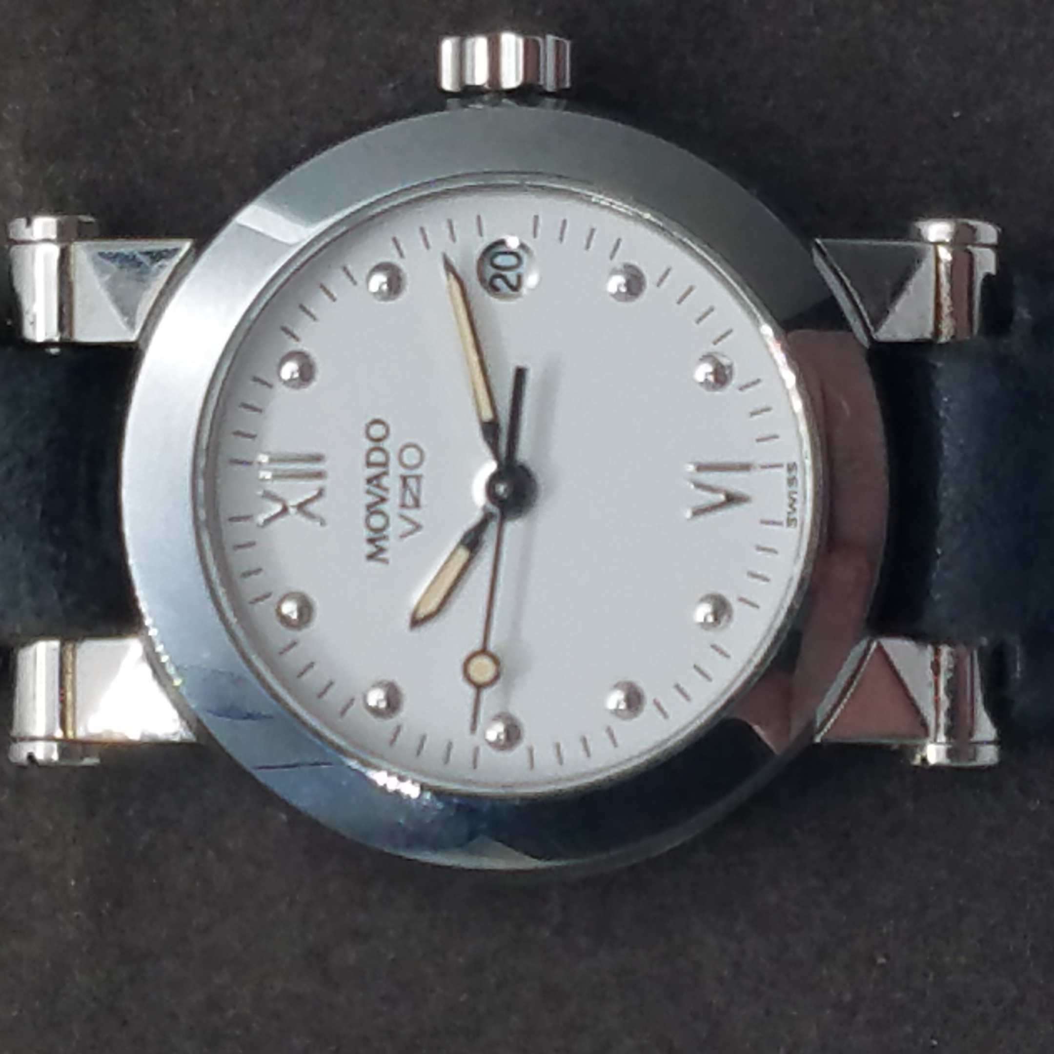 Buy Movado Vizio 83.36.828 24mm Silver Tone & Black Watch for USD 219.99 |  GoodwillFinds