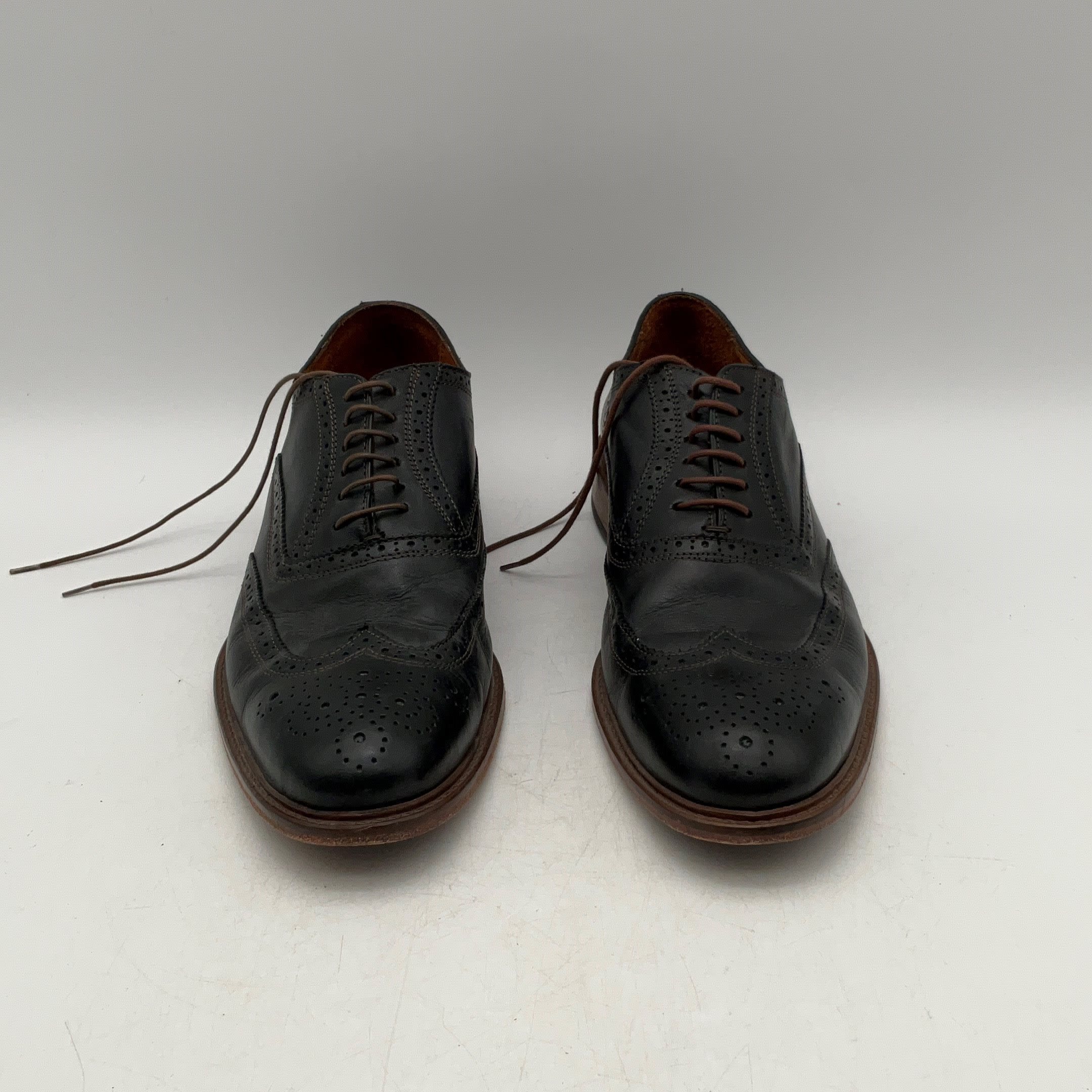 Buy the Mercanti Fiorentini Mens Black Leather Lace Up Wingtip Oxford ...