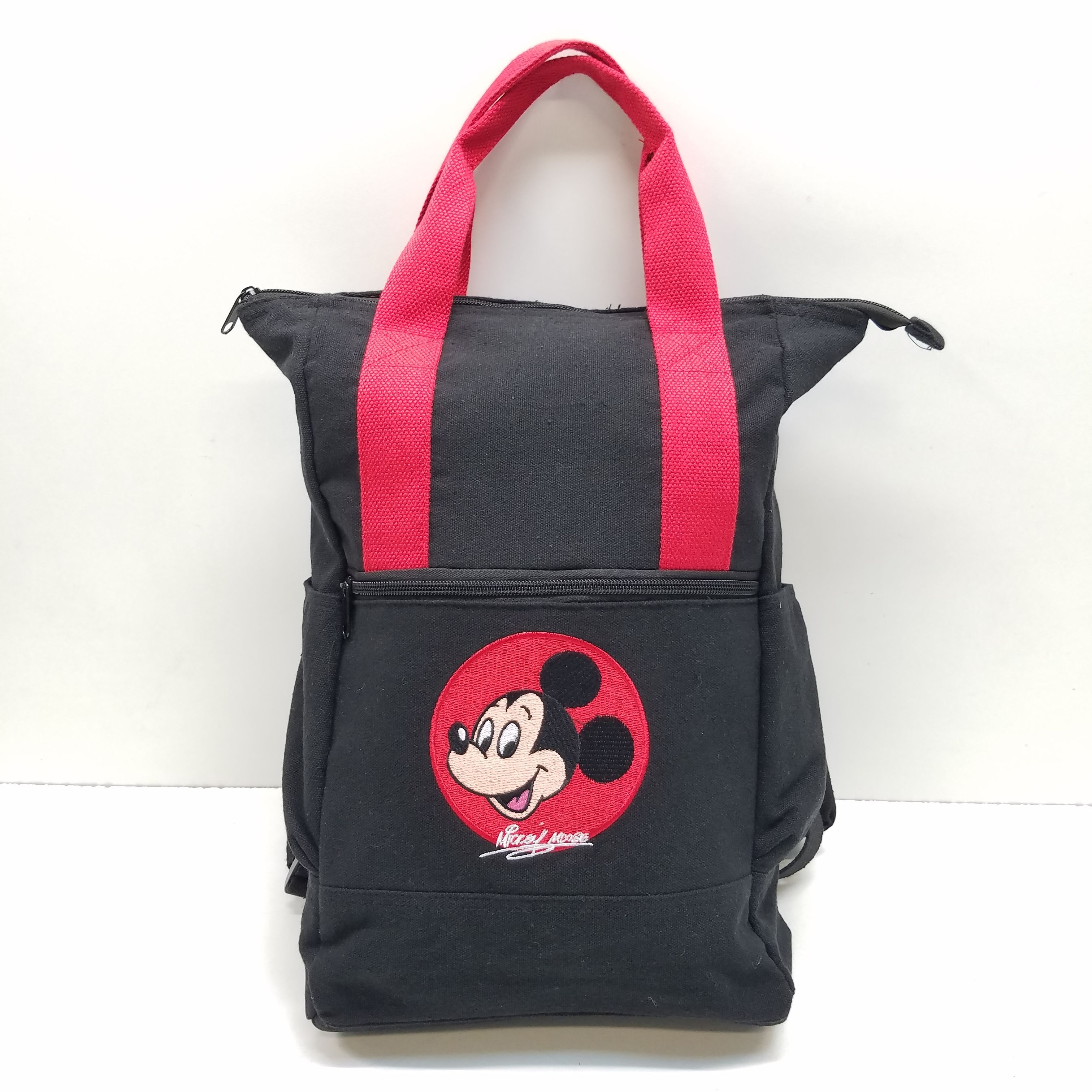 Buy the Disney Mickey Mouse Black Canvas Backpack | GoodwillFinds